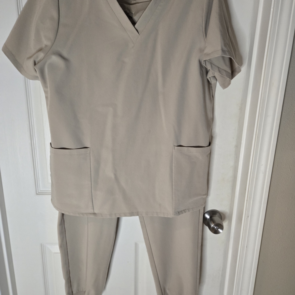 Women's Beige Scrub Set